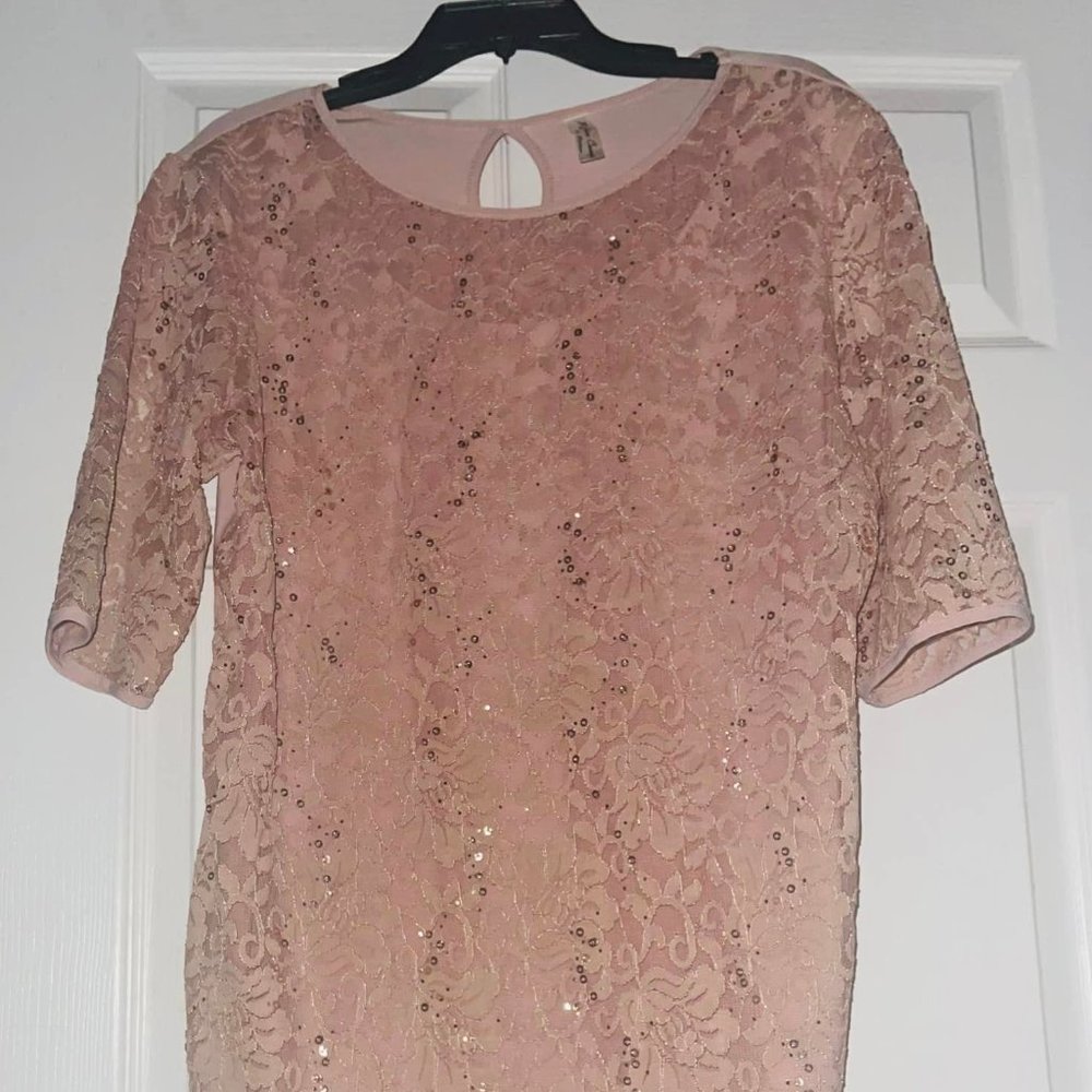 WOMEN'S size X-LARGE~ Blouse ~Rose color~ pull over Per Seption Concept.
